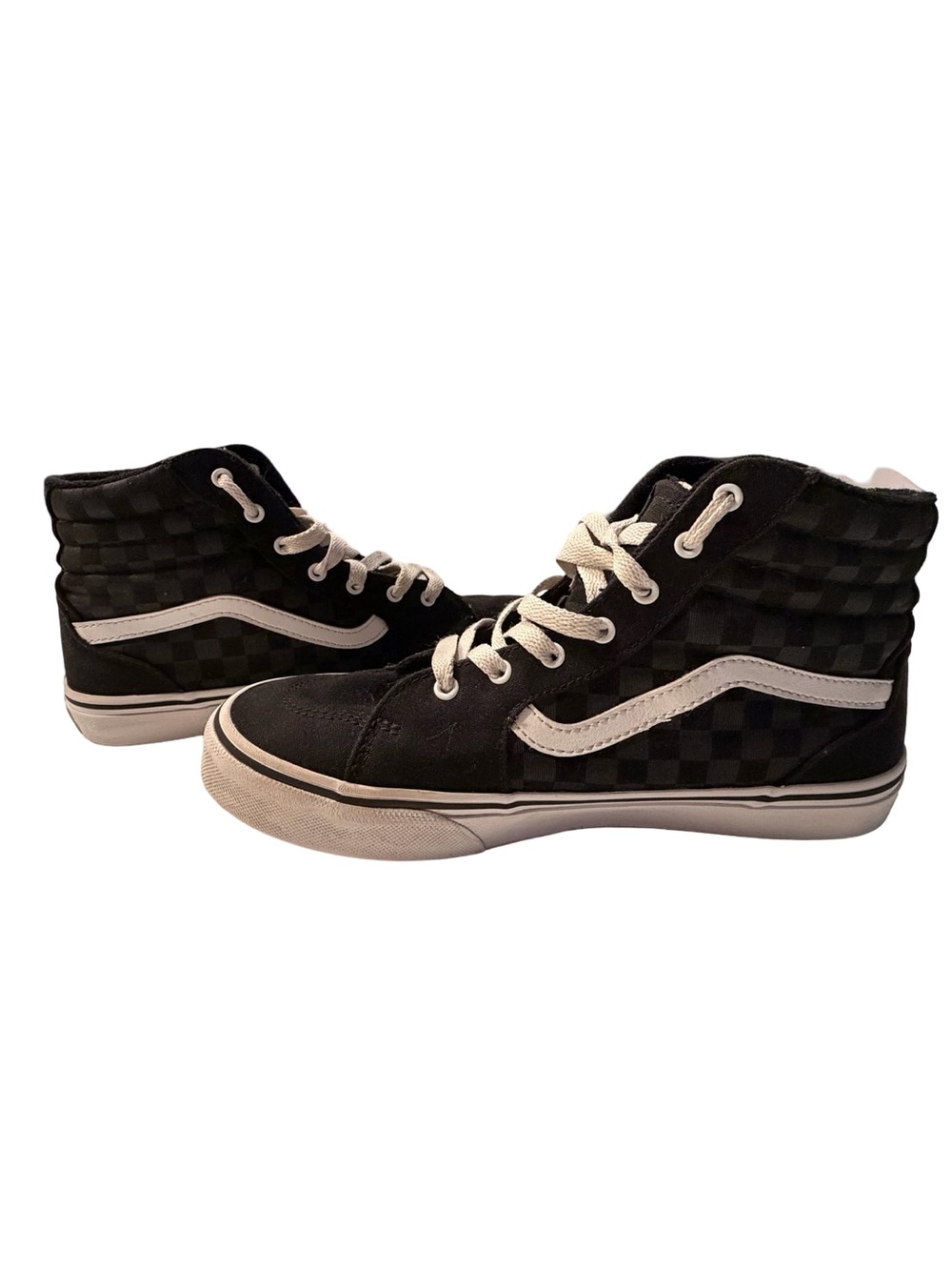 Vans SK8-Hi Checkerboard Rose Embroidery Black Skate High Top Sneaker Size 5.5 - Picture 6 of 8